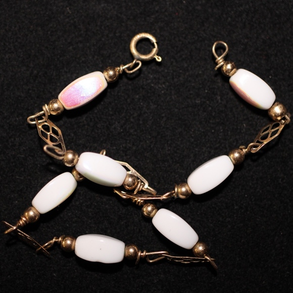 14K Gold Filled Iridescent Moon Stone Bracelet - Picture 1 of 7